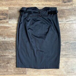 UO Silence + Noise Tux High Waisted Pencil Skirt Black 2